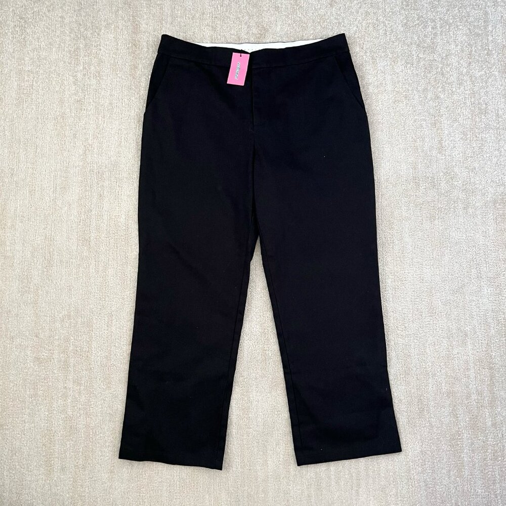 NWT Edikted Black Wide Leg Folded Chino Pants XL